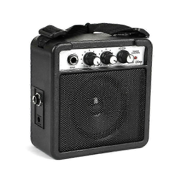 5W Mini Guitar Amplifier Amp Speaker with 3.5mm & 6.35mm Inputs 1/4 Inch Output with Volume Tone Adjustment Overdrive.