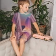 thumbnail image 4 of Fotbe Dreamy Moonlit Window Pijama Estampada de 2 Piezas para Niños – Ropa de Dormir de Manga Corta Cómoda para Niños y Niñas, Camiseta y Shorts de Algodón-4X-Large, 4 of 6