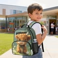 thumbnail image 3 of Uorisanigo Highland Cow Floral School Backpack for Boys Large Capacity, Lightweight Preschool Elementary Bookbag, Casual Rucksack for Travel Camping Vacation, 3 of 7