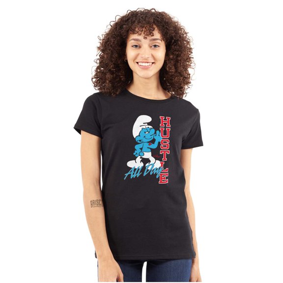 Hefty Smurf Hustle All Day Workout Women's T Shirt Ladies Tee Brisco Brands S