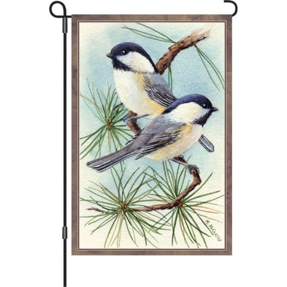 Premier Garden Size Flag - Chickadee Vignette