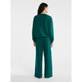 thumbnail image 2 of No Boundaries Sleepwear Long Sleeve Top and Pants Set, 2-Piece, Women’s, 2 of 4