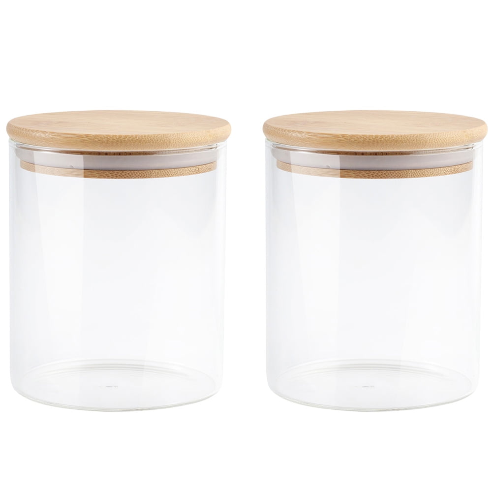  8oz/250ml Clear Glass Food Storage Containers Set Airtight Food  Jars with Bamboo Wooden Lids Kitchen Canisters For Sugar, Candy, Cookie,  Rice and Spice Jars - Set of 12… : Home 