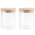 thumbnail image 1 of EeaseCA 2pcs Glass Storage Jars Kitchen Sealed Containers with Bamboo Lid (250ML), 1 of 9