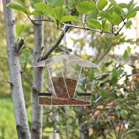 Bird Feeder House Window Bird Feed Box Hanging Parrot Food Feeder