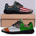 thumbnail image 3 of Irish Celtic Cross Saint Patrick's Day Irish By Blood American flag By Birth Patriot By Choice Shoes Sneakers Black Size 8, 3 of 7