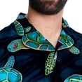 thumbnail image 5 of Turtle Seamless Men's Short Sleeve Spread Collar Button Down Beach Print Casual Shirts, 5 of 6