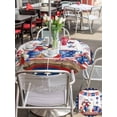 thumbnail image 5 of Outdoor Tablecloth with Umbrella Hole for Patio/Picnic/Party/Camping, Independence Day Waterproof Table Cloth Round Cover Washable, American Flag Star Floral Gray Wood (Dia 54"), 5 of 9