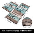 thumbnail image 5 of Farmhouse Anti-Fatigue Kitchen Rug Set of 2 Brown Teal Home Sweet Wood Vintage Cushioned Kitchen Floor Standing Mat Waterproof Non-Slip Kitchen Mat and Rugs PVC Ergonomic Comfort Foam Rug, 5 of 6