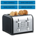 thumbnail image 4 of Kenmore 4-Slice Stainless Steel Toaster, Black & Silver, Dual Controls, Extra Wide Slots, Bagel & Defrost, 9 Browning Levels, Removable Crumb Trays, For Bread, Toast, English Muffin, Toaster Strudel, 4 of 9