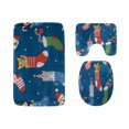 thumbnail image 1 of ABPHQTO Lindo gato en calcetín de Navidad Juego de alfombras de baño de 3 piezas Alfombra de baño Alfombra de contorno y tapa de inodoro, 1 of 2
