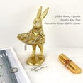 thumbnail image 4 of Golden Bunny Figurine Jewelry Ring Tray, Standing Decorative Rabbit Statue Ornament for Home Desktop Table Decor, Easter Decor & Perfect Gift(1Pcs), 4 of 7