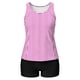 thumbnail image 5 of Traje de baño conservador de dos piezas para mujer, tankini, con sujetador acolchado, sin mangas, cuello redondo, estampado informal, traje de baño de dos piezas para mujer, trajes de baño tankini par, 5 of 9