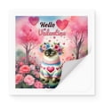 thumbnail image 2 of Hello Valentine’s Day Siamese Flower Crown Romantic Pink Floral Vinyl Sticker Cat Lover Kitten Owner Gifts Waterproof Decal Art Decor - 00031, 2 of 5