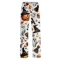 thumbnail image 4 of Soft Pajamas for Women Halloween Pumpkin Print Loose Drawstring Pj Bottoms Sleepwear, 4 of 5