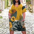 thumbnail image 2 of Womens Casual Dresses Tropical Flowers Sun Abstract Art Short Sleeve Dress Summer Dresses for Women 2025, 2 of 5