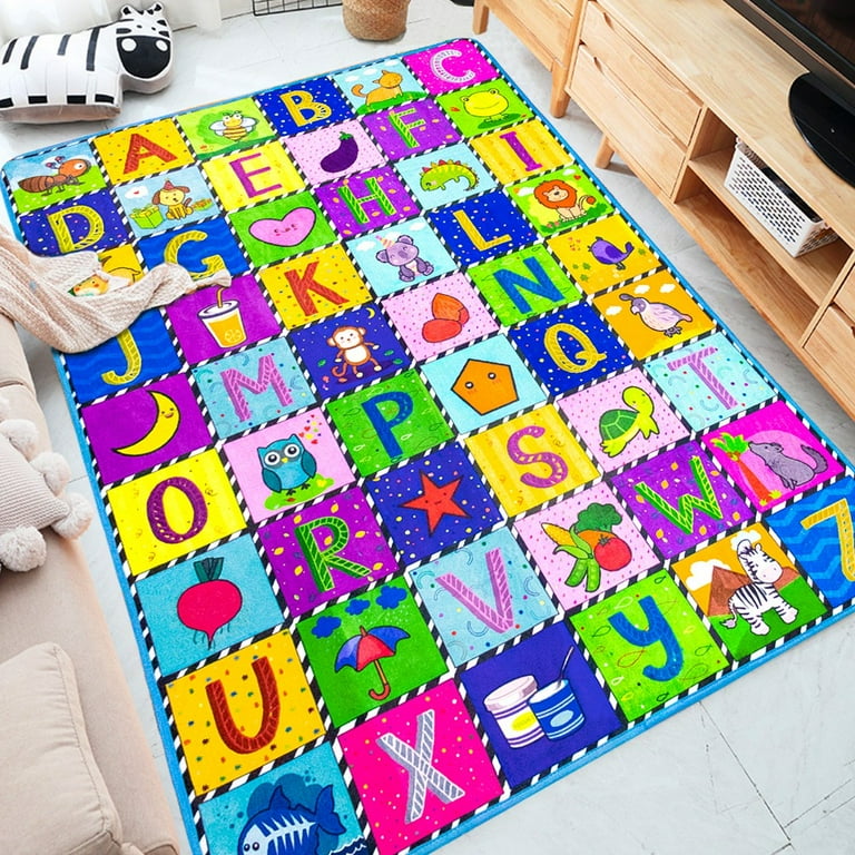 teytoy Baby Cotton Play Mat, Baby Crawling Mat Super Soft Carpet Plush  Surface Non-Slip Design, Baby Floor Playmat for Kids Area Rugs Learning  Alphabet, Great Gift for Girls & Boys (59 x