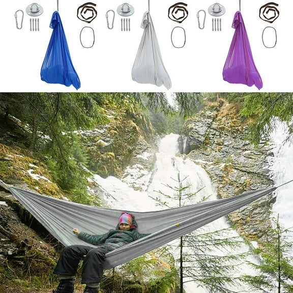 Niyofa Therapy Swing Nylon Skin-Friendly Hanging Sensory Swing with High Bearing Capacity Adjustable Children Elastic Hammock for Kids Adult Children Outdoor Indoor