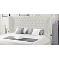 thumbnail image 2 of Modern 1pc Cream Velvet Upholstery Storage King Size Round Bed w Speakers & USB Bedroom Furniture, 2 of 3