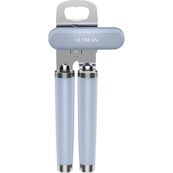 Ultrean Can Opener Manual Built in Bottle Opener for Seniors, Heavy Duty Can Opener Smooth Edge with Sharp Stainless Steel, Soft Ergonomic Handle, Easy to Use for Elderly with Arthritis, Weak Hands