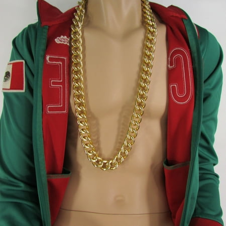 Men Chunky Metal Thick Chains Long Necklace Gold Hip Hop Gangster Bling