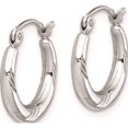 thumbnail image 2 of Sterling Silver Rhodium Plated Hoop Earrings (14 X 14) Made In Indonesia qe8383, 2 of 5