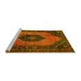 thumbnail image 2 of Ahgly Company Machine Washable Indoor Square Medallion Yellow Traditional Area Rugs, 5' Square, 2 of 4