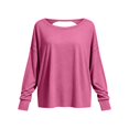 thumbnail image 5 of ZDNIXIAN Womens Summer Tops ,Back Cross Cutout Long Sleeve Workout Shirt, Lightweight Breathable Sports Pullover, 5 of 5