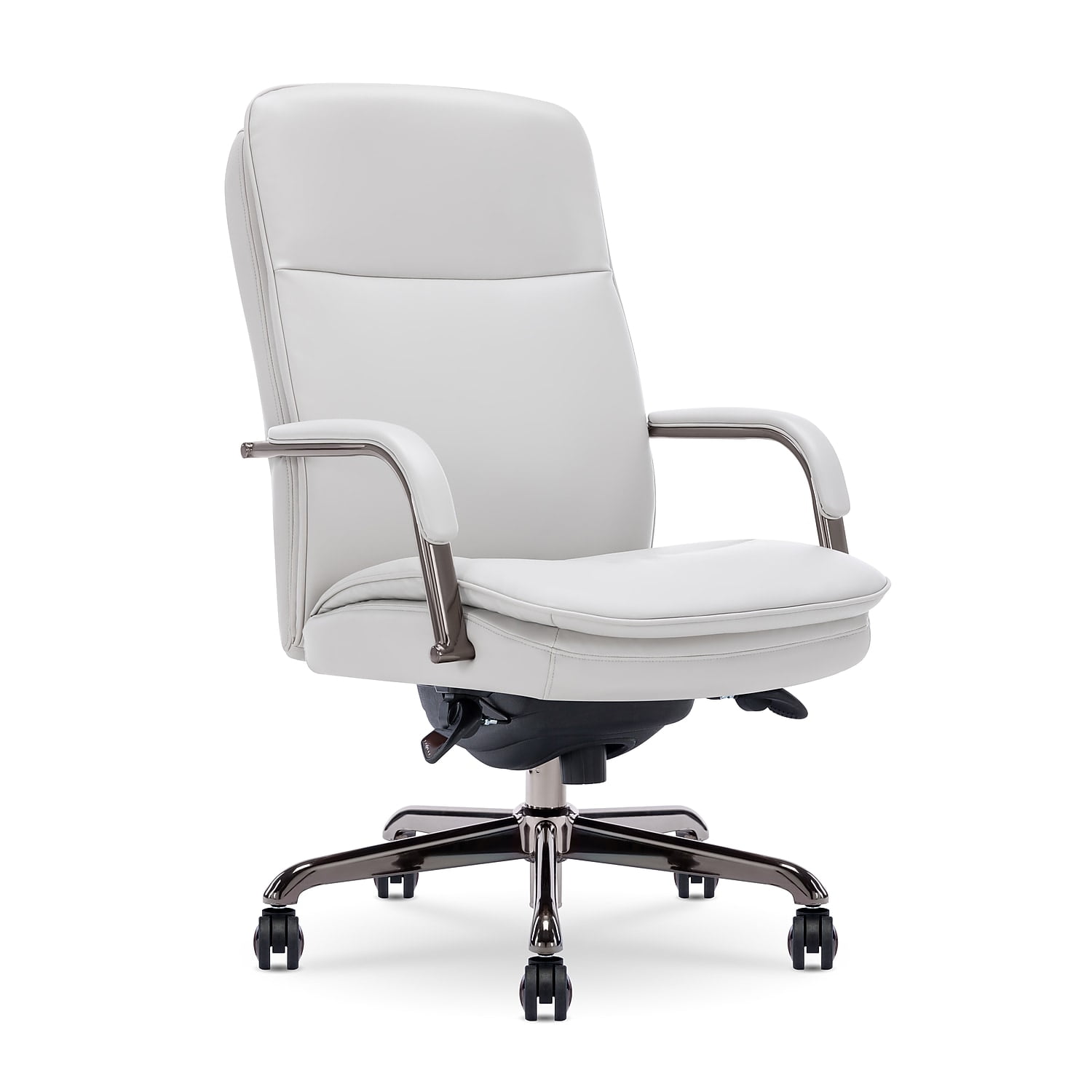 La-Z-Boy Symphony Executive Office Chair Bonded Leather White and