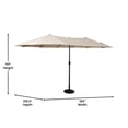 thumbnail image 4 of Emma + Oliver 15 FT Weather and Water-Resistant Triple Head Patio Umbrella with Crank Handle and Easy Lift in Tan, 4 of 9
