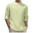thumbnail image 1 of Dagugfen Plus Size Shirts for Men Striped Long Sleeve Button V Neck Slim Lightweight Casual Work Tops, 1 of 6