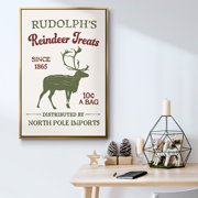 Christmas Farm Sign Collection B - Framed Gallery Wrapped Holiday Canvas - 17 x 25 - Gold Frame