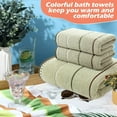 thumbnail image 4 of Juego de 2 toallas de baño de algodón, tamaño 70 x 140 cm, toallas de baño ligeras y muy absorbentes, 4 of 5