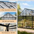 thumbnail image 5 of 10ft x 16ft, Walk-In Polycarbonate Greenhouse with 4 Adjustable Roof Vents, Aluminum Frame, 5 of 7