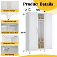 thumbnail image 6 of Polup 71" H Adult Metal Armoire Wardrobe Closet with Hanging Rod, Adjustable Shelves, White, 6 of 8