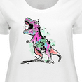 thumbnail image 4 of Inktastic Graffiti Paint Splatter T-Rex Women's Plus Size T-Shirt, 4 of 5