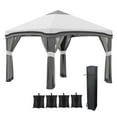 thumbnail image 2 of Outsunny 10' x 10' Pop Up Canopy with Nettings, Foldable Party Tent with Wheeled Carry Bag and 4 Sand Bags, Gray, 2 of 9