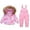 Pink2, variant on lnmuld Two Piece Girls Insulated Snowsuit Set Warm Winter Padded Overalls with Hooded Coat for Outdoor Cold Weather Adventures Size:5-6 Years
