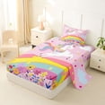thumbnail image 2 of Manfei Dreamy Unicorn Pattern Twin Sheets,Kawaii Flowers Bedding,Pink,3-Piece,1 Fitted Sheet and 1 Pillowcase, 2 of 6