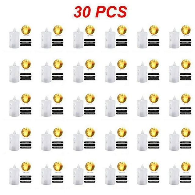 40PCS Led Tea Light Candles Real Wax Waterproof Flickering Candles for Romantic Valentine‘s Day Home Decorations Wedding