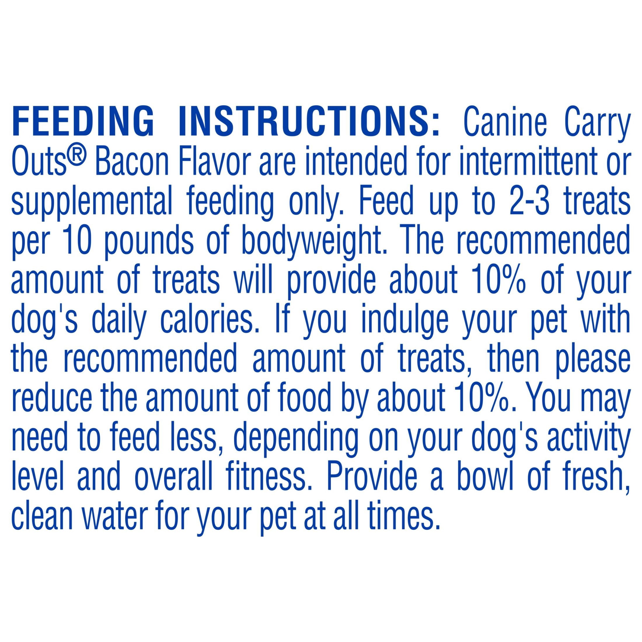 (6 pack) Canine Carry Outs Bacon Flavor Dog Treats, 4.5 oz Bag