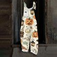 thumbnail image 5 of Halloween Jumpsuits for Women, One Piece Sleeveless Pumpkin Print Rompers Pants, Adjustable Strap Baggy Overalls, Wide Leg Jumpsuit Baggy Harem Pants, Summer Fall Outfits, Beige L, 5 of 7