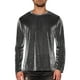 thumbnail image 1 of Camiseta de manga larga INSPIRE CHIC de malla transparente para hombres, camiseta de fiesta de club, color plateado, 1 of 6