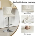 thumbnail image 6 of Bar Stools Set of 4, Adjustable Velvet Counter Barstools with Botton Tufted Back Swivel Upholstered Comfy Chairs Lion Head Pull Ring Silver Base for Kitchen Island, Dining Room, Cream, 6 of 10