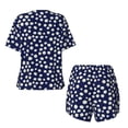 thumbnail image 5 of Qekee Daisies Flowers Women's Pajama Set Short Sleeve Sleepwear Summer Home Wear with Pockets Soft Short Sleeve Shirt - Daisies Flowers, 5 of 9