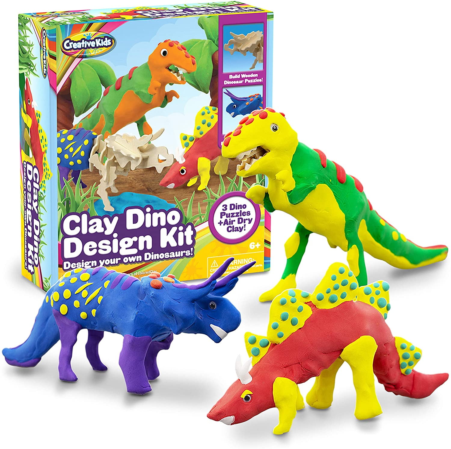 VOYAgers group Big Sale Super Soft Dough Rhino Modelling Clay Play Foam Modelling Art kit 3 in 1 Giraffe Dinosaur Craft Kits for Kids & Adults 