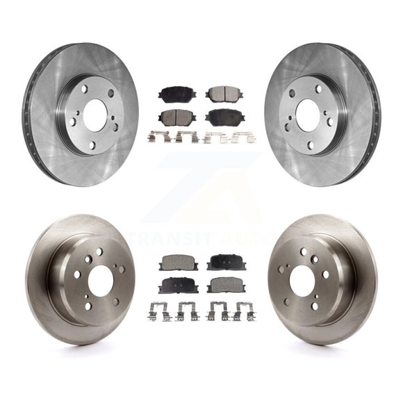 Transit Auto Front Rear Disc Brake Rotors and Ceramic Pads Kit for Car 2005-2006 Toyota Camry Base LE Vehicles Manufactured In Japan K8T-101095