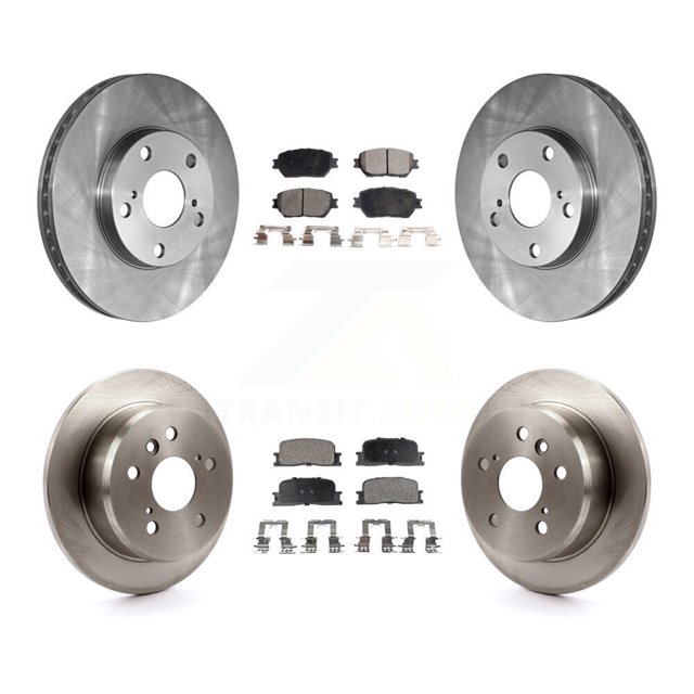 Transit Auto Front Rear Disc Brake Rotors and Ceramic Pads Kit for Car 2005-2006 Toyota Camry Base LE Vehicles Manufactured In Japan K8T-101095
