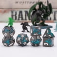 thumbnail image 7 of DND Dice Set 7Pcs Polyhedral Metal Dice, Gunmetal Teal Dragon RPG Dice with White Numbers for Dungeons and Dragons Games, 7 of 7