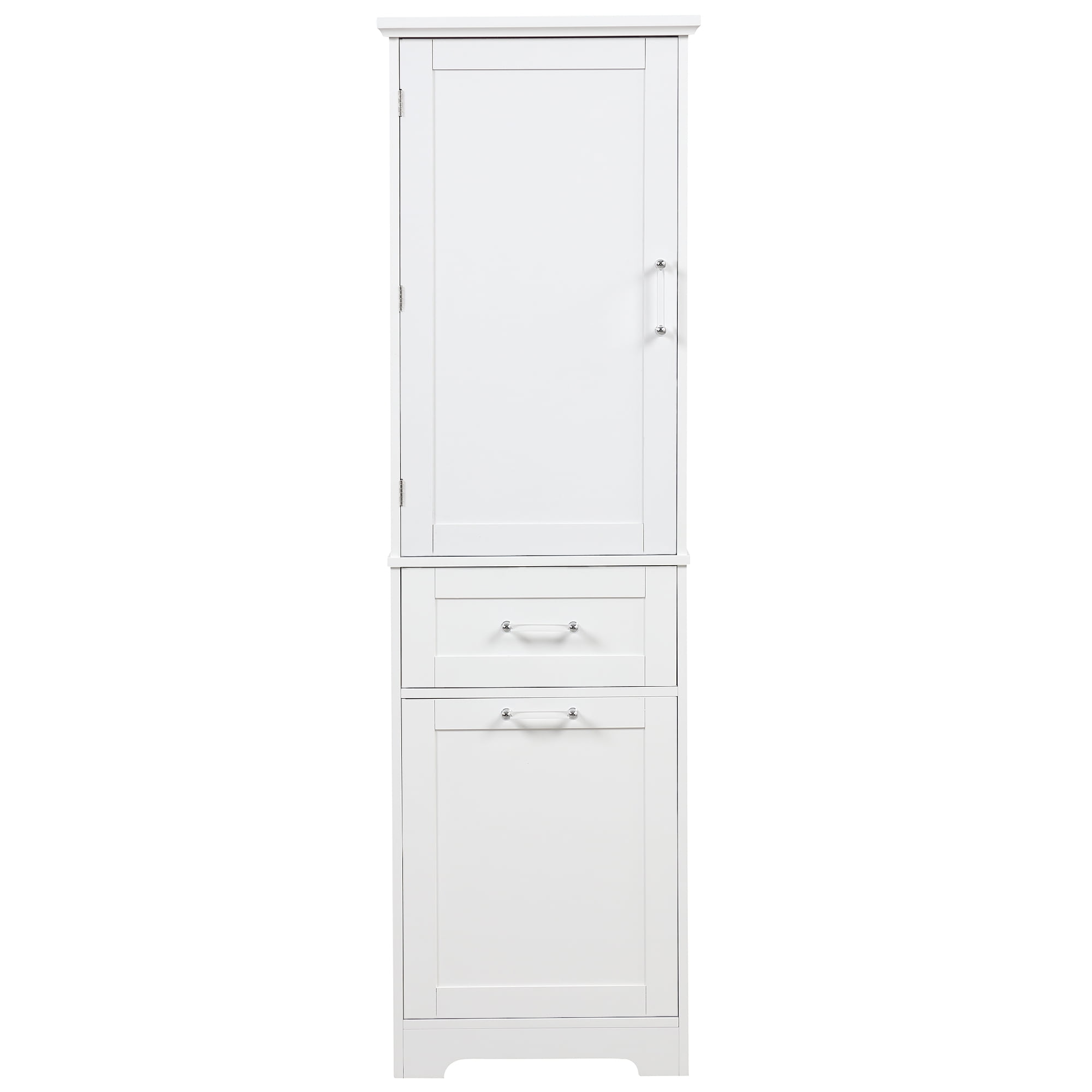 ALEXLOGER 68.1"/68.4" Tall Bathroom Storage Cabinet with 1 Door and 2 Drawers, Freestanding Linen Cabinet, Wooden Pantry with Adjustable Shelf for Kitchen, Bathroom, Living Room